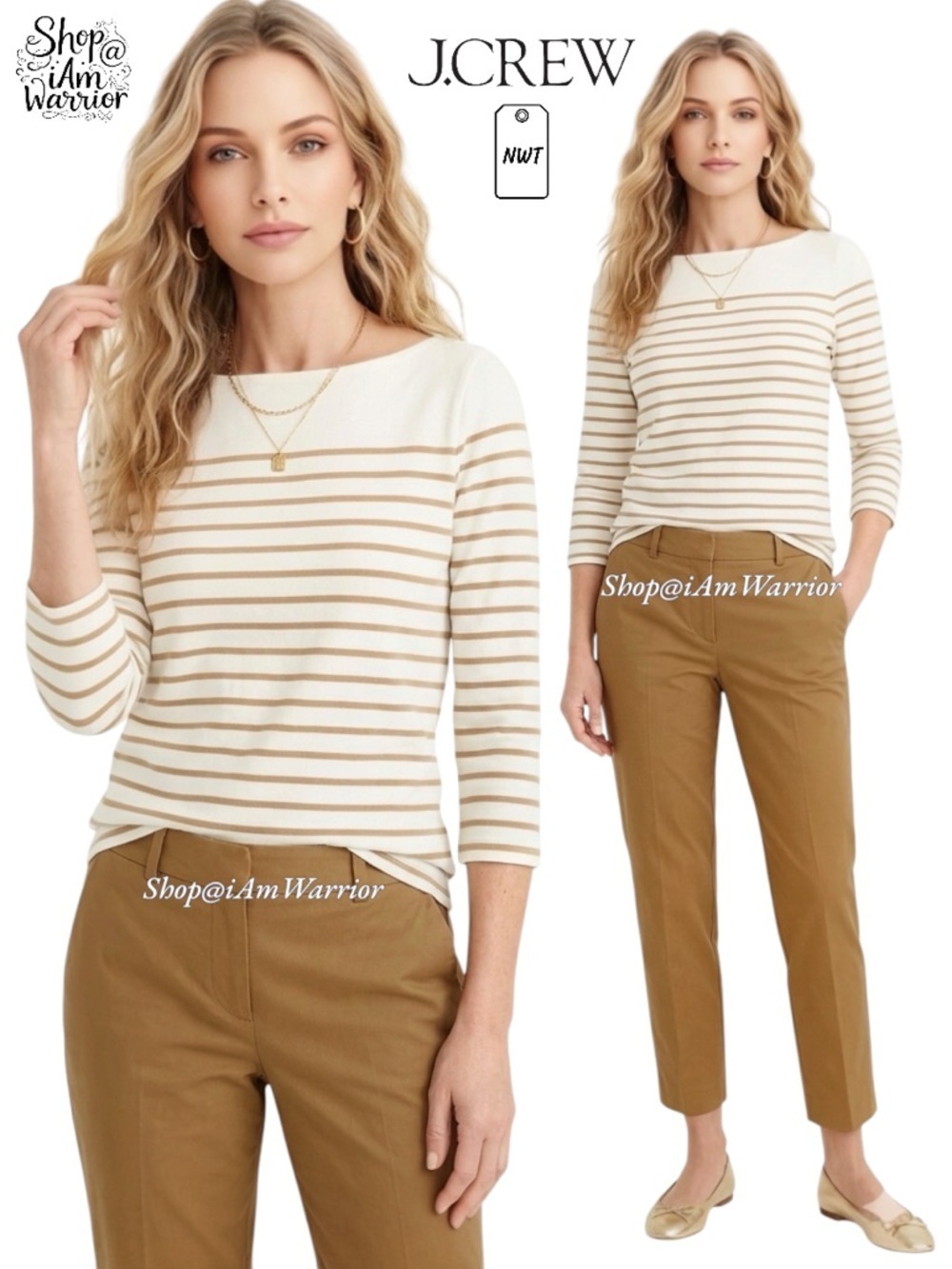 J.Crew NWT Cafe Capri toffee slim stretch pants *shop@iamwarrior